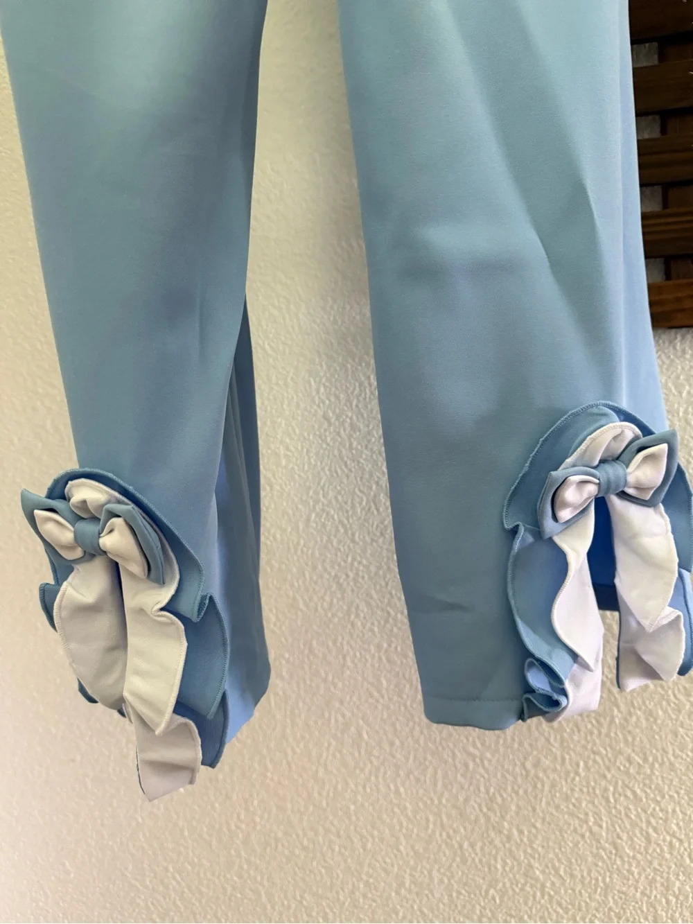 One-Shoulder Light Blue Ruffle Peplum Top